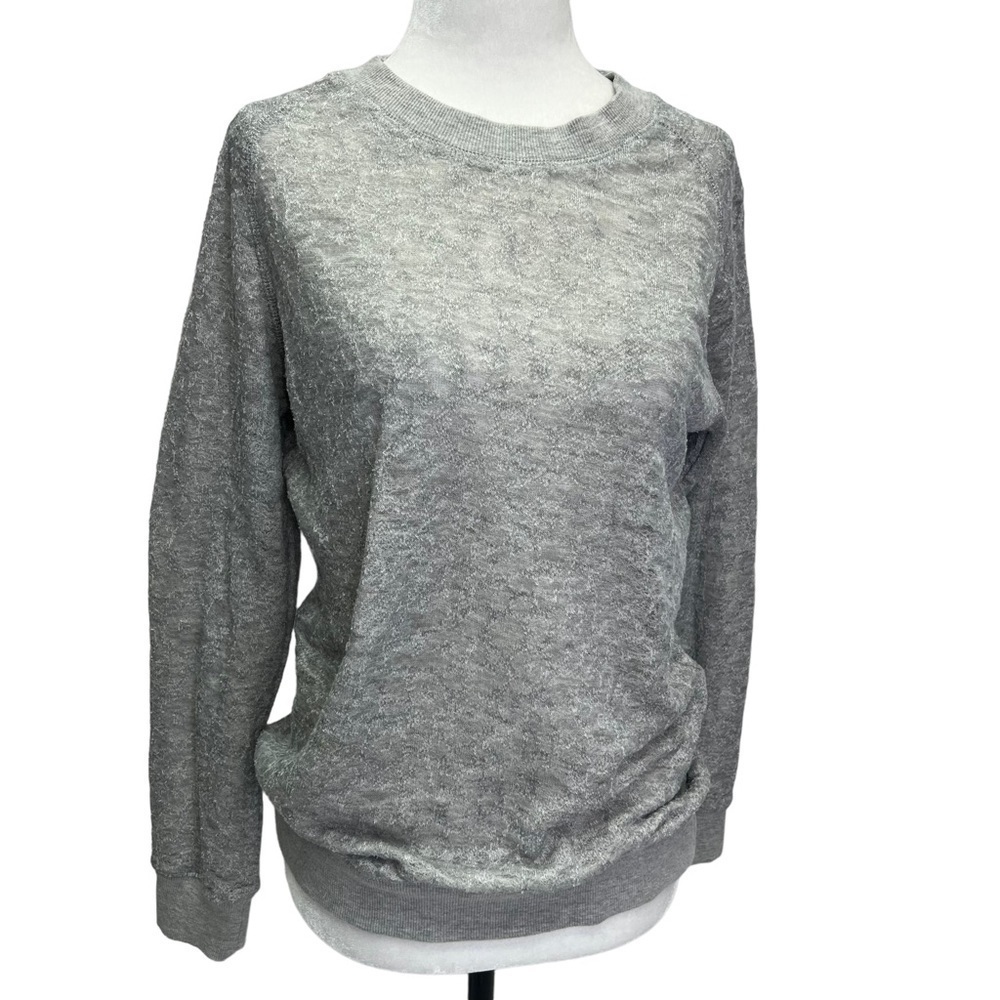 Iro Grey Distressed Lightweight Crew Neck Sweatshirt Size S